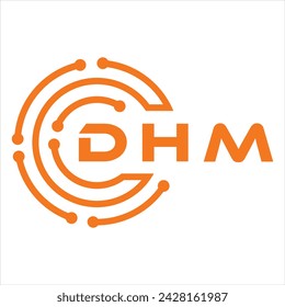 DHM letter design. DHM letter technology logo design on a white background. DHM Monogram logo design for entrepreneurs and businesses.