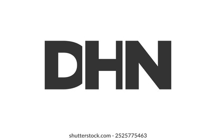 DHN logo design template with strong and modern bold text. Initial based vector logotype featuring simple and minimal typography. Trendy company identity ideal for businesses brand presence.