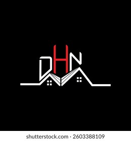 DHN Real State logo design, DHN simple and modern logo. DHN luxurious alphabet design  