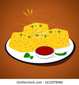 Dhokla Indian Gujarati Food Vector