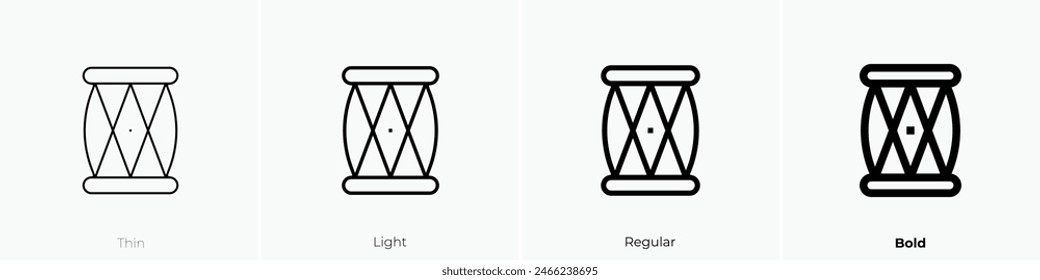 dholak icon. Thin, Light Regular And Bold style design isolated on white background