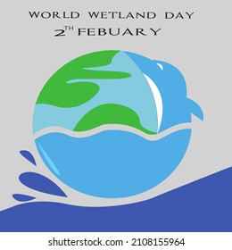 Dholpin + palabra del mundo + ilustración del vector del agua