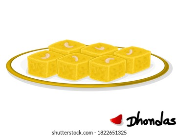 Dhondas indian Sweet Dish Food Vector