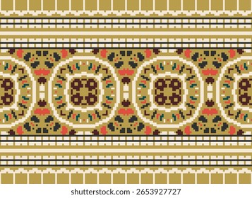 Dhoti Pants Pattern Seamless Mughal architecture Motif embroidery, Pixel Ikat embroidery vector Design for Print scandinavian pattern saree ethnic nativity gypsy pattern