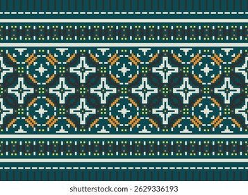 Dhoti Pattern Seamless Native American, Motif embroidery, Pixel Ikat embroidery vector Design for Print lace pattern turkish ceramic ancient egypt art jacquard pattern