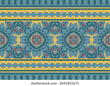 Dhoti Pattern Seamless Scandinavian pattern Motif embroidery, Pixel Ikat embroidery vector Design for Print australian curtain pattern geometric pillow model kurti mughal flowers