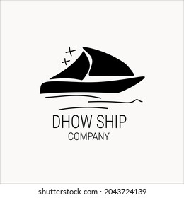 Dhow logo design silhouette, Traditional Sailboat