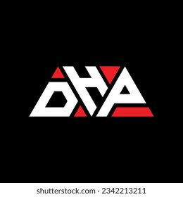 DHP triangle letter logo design with triangle shape. DHP triangle logo design monogram. DHP triangle vector logo template with red color. DHP triangular logo Simple, Elegant, and Luxurious design.