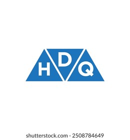 DHQ 3 triangle shape logo design on white background. DHQ creative initials letter logo concept.	
