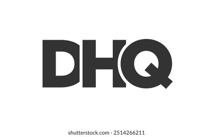 DHQ logo design template with strong and modern bold text. Initial based vector logotype featuring simple and minimal typography. Trendy company identity ideal for businesses brand presence.