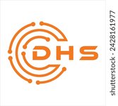 DHS letter design. DHS letter technology logo design on a white background. DHS Monogram logo design for entrepreneurs and businesses.