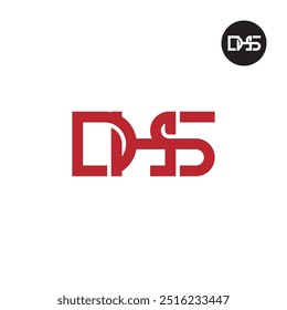 Design de monograma de letra de logotipo DHS