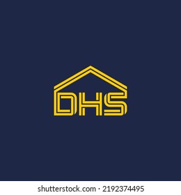 DHS Monogram Logo Inside House Shape With Inline Accent.