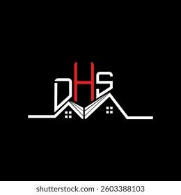 DHS Real State logo design, DHS simple and modern logo. DHS luxurious alphabet design  