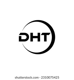 DHT letter logo design in illustration. Vector logo, calligraphy designs for logo, Poster, Invitation, etc.