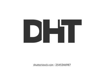 Modelo de design de logotipo DHT com texto em negrito forte e moderno. Logotipo vetorial inicial com tipografia simples e mínima. Identidade de empresa moderna ideal para a presença de marca de empresas.