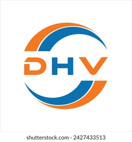 Diseño de letra DHV. Diseño del logotipo de la tecnología de la letra de DHV sobre fondo blanco. Diseño del logotipo del monograma de DHV para el empresario y el negocio