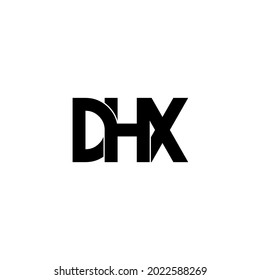 diseño de logotipo de monograma de letras iniciales dhx