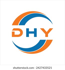 Diseño de carta por qué. Diseño del logotipo de la tecnología de la letra de DHY sobre fondo blanco. Diseño del logotipo de DHY Monogram para emprendedores y empresas