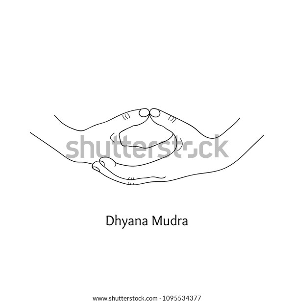 Dhyana Mudra Gesture Meditation Vector Stock Vector (Royalty Free ...