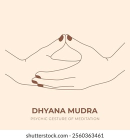 DHYANA MUDRA. YOGA. Yogic hand gesture. Yoga hand mudra.