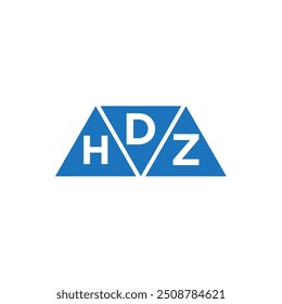 DHZ 3 triangle shape logo design on white background. DHZ creative initials letter logo concept.
