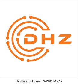 DHZ letter design. DHZ letter technology logo design on a white background. DHZ Monogram logo design for entrepreneurs and businesses.