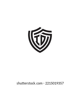 DI abstract line shield concept in high quality professional design that will print well across any print media