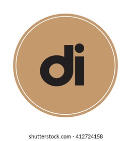 di brown letters ,abstract background logo, design identity in circle, alphabet letter