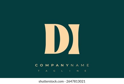 DI Creative Abstract Typography Logo Design. Elegant logo combining bold typography and creative shapes, ideal for branding and identity solutions.