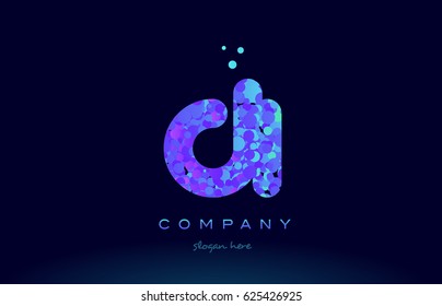 di d i alphabet pink blue bubble circle dots creative letter company logo vector icon design template