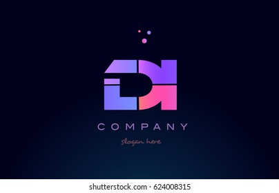 di d i creative color blue background pink purple blue magenta alphabet letter company logo vector icon design