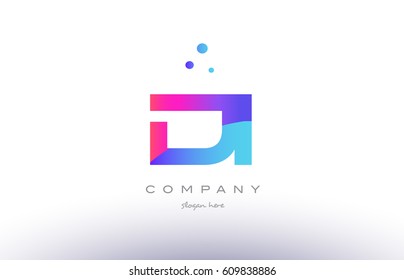 di d i  creative pink purple blue modern dots creative alphabet gradient company letter logo design vector icon template