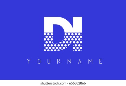 DI D I Dotted Pattern Letter Logo Design Vector with Blue Background.