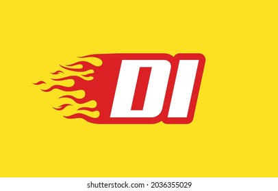 DI or D I fire logo vector design template. Speed flame icon letter for your project, company or application.