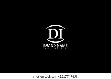 DI D I letter logo design. Initial letter DI linked circle uppercase monogram logo blue and white. DI logo, D I design. DI, D I