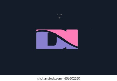 di d i pink blue alphabet letter logo purple font creative text dots company vector icon design template