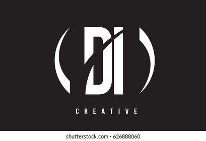 DI D I White Letter Logo Design with White Background Vector Illustration Template.
