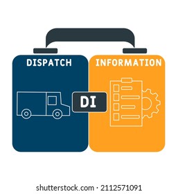 DI - Dispatch Information acronym. business concept background. vector illustration concept with keywords and icons. lettering illustration with icons for web banner, flyer, landing pag