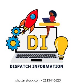 DI - Dispatch Information acronym. business concept background. vector illustration concept with keywords and icons. lettering illustration with icons for web banner, flyer, landing pag