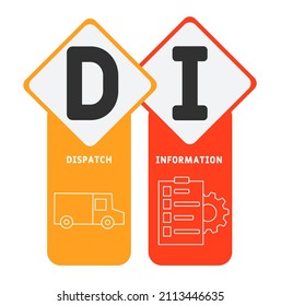 DI - Dispatch Information acronym. business concept background. vector illustration concept with keywords and icons. lettering illustration with icons for web banner, flyer, landing pag