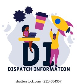 DI - Dispatch Information acronym. business concept background. vector illustration concept with keywords and icons. lettering illustration with icons for web banner, flyer, landing pag