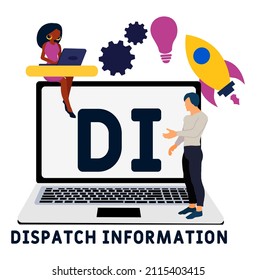 DI - Dispatch Information acronym. business concept background. vector illustration concept with keywords and icons. lettering illustration with icons for web banner, flyer, landing pag