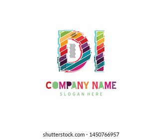 DI Full color initial logo vector