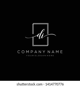 DI handwriting initial logo template vector.