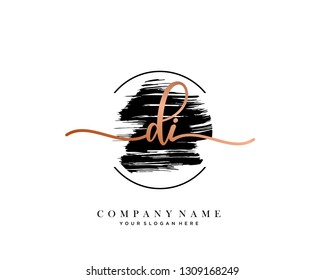 DI handwriting initial  logo vector