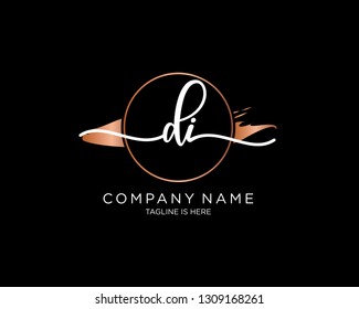 DI handwriting initial  logo vector