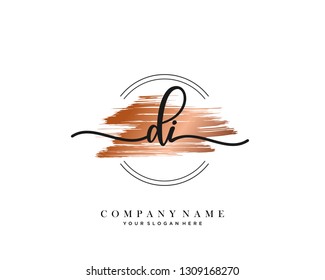 DI handwriting initial  logo vector