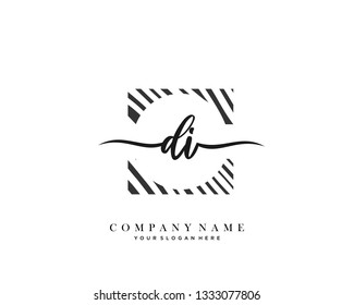 DI handwriting initial  logo vector