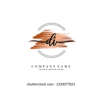 DI handwriting initial  logo vector